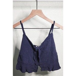 American Eagle Outfitters Navy Polka Dot Crop Top